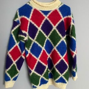 80s geometric wool knit
